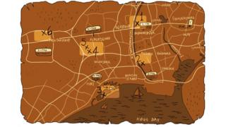 Mapa para encontrar las esculturas