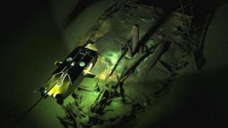 Imagen de restos submarinos en el fondo del Mar Negro.