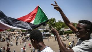 Protesters in Khartoum
