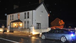 A police cordon at the scene of the murder