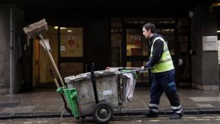 A street cleaner at work