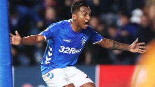 Alfredo Morelos celebra un gol