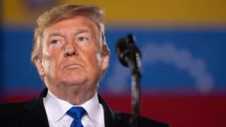 US President Donald Trump delivers remarks to the Venezuelan American community
