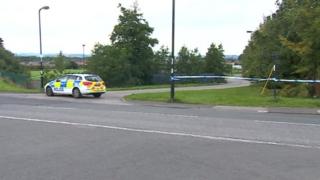 Scene of car fire