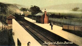 Rudyard Lake Station - postcard