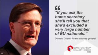 Доминик Грив говорит: если вы спросите министра внутренних дел, она скажет вам, что она исключила очень большое количество граждан ЕС