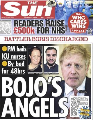 The Sun front page 13 April