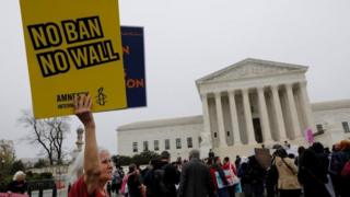 Protesters at the US Supreme Court.