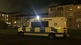 Police van outside property in Whitehill Court