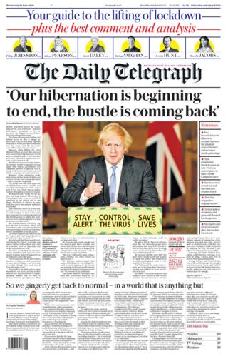 The Daily Telegraph portada 24.06.20