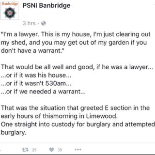 Police in Banbridge posted what had happened on their Twitter feed