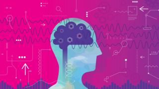 Ilustração mostra cabeça de perfil, com cérebro e ondas cerebrais desenhadas