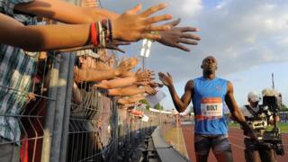 La superstar de l'athlétisme célébré dans la ville tchèque.