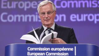 Michel Barnier, the EU's chief Brexit negotiator, gives a press briefing in Brussels, Belgium, 14 November 2018