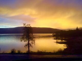 sky over lake sunrise