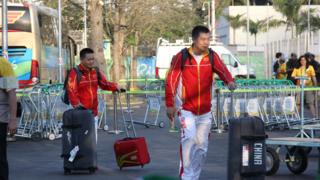 Китайские спортсмены прибывают в Рио-де-Жанейро