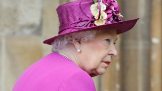 Queen Elizabeth II at St George's Chapel in Windsor