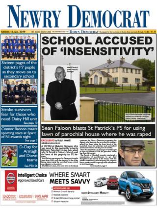 Front page of the Newry Democrat