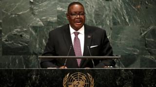 Peter Mutharika habló ante la Asamblea General de Naciones Unidas el 20 de septiembre.