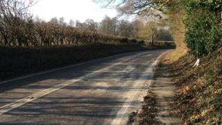 Scene of the crash on the A25