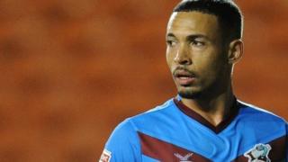 Jordan Clarke in action for Scunthorpe