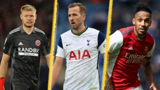 Aaron Ramsdale, Harry Kane, Pierre-Emerick Aubameyang