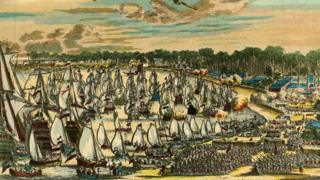 Barcos franceses en Saint Domingue.