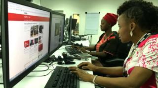 Members of the BBC Igbo and Yoruba teams in Lagos, Nigera