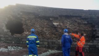 environment Partial sea defence collapse