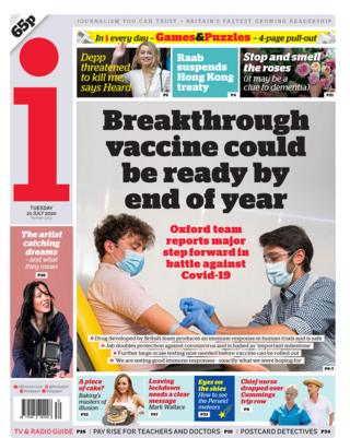 i paper front page 21 July 2020