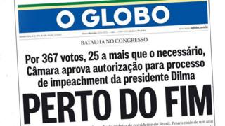 O Globo newspaper front page