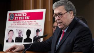 Attorney General William Barr at a press conference