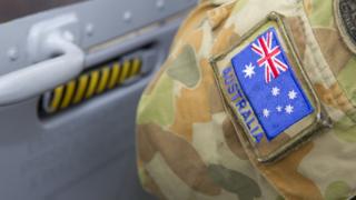 An image of an Australian flag on an army uniform