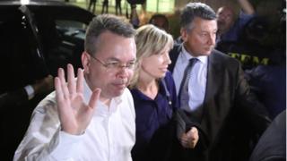 Mr. Brunson and his wife at Izmir Airport