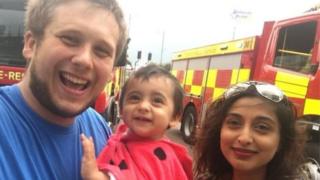 Thomas Watson com sua filha e mulher