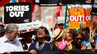 Thousands march on Parliament in anti-government protest - BBC News