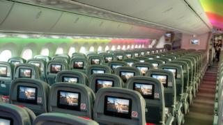 Interior de um Boeing 787