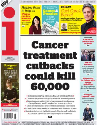 The i front page, 17/4/20