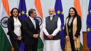 નરેન્દ્ર મોદી અને યુરોપીય સાંસદો