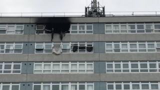 Fire damaged building