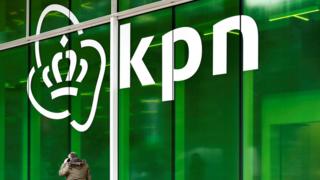KPN logo is seen at its headquarters in Rotterdam, Netherlands