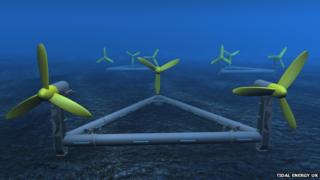 An architect's impression of the seabed generator