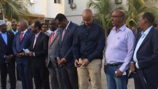 Qaar ka mid ah murashaxiinta u taagan xilka madaxweynaha oo galabta shir ku qabtay magaalada Muqdisho.