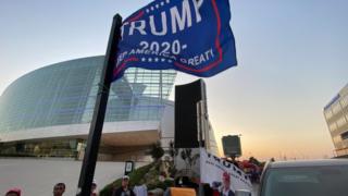 Supporters of US President Donald Trump camp outside the BOK Center, the venue for his upcoming rally, in Tulsa, Oklahoma on 17 June 2020.