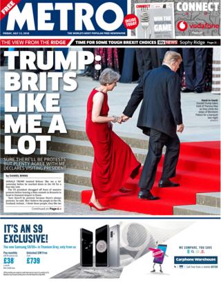 Metro front page