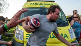 Hallaton Bottle Kicking: Villages compete in bruising tradition 63 Hallaton bottle kicking