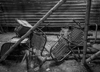 Chairs broken after a performance