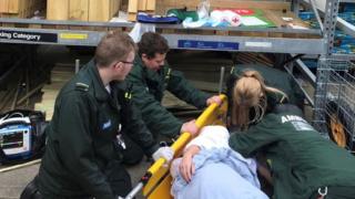 Samantha Jones and paramedics