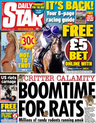 The Daily Star front page 1 June