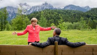 Меркель и Обама, 2015